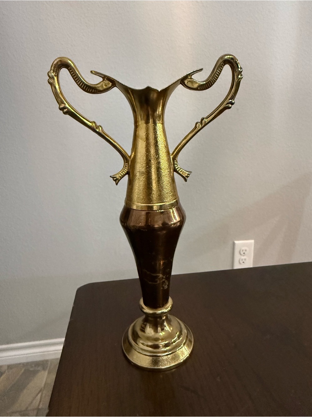 Vintage Brass Bud Vase 7.5" Tall Made in England Brown Bronze Gold